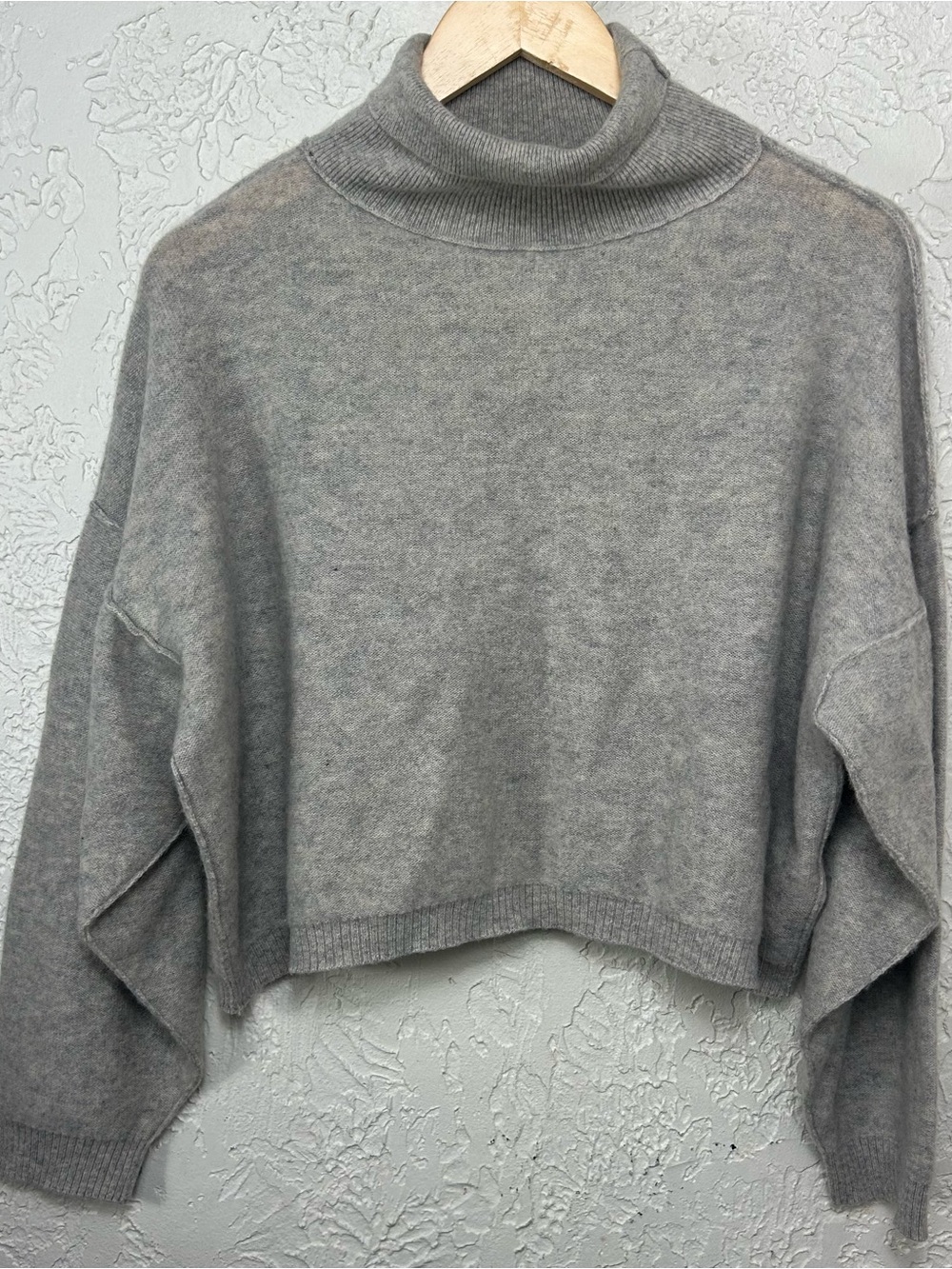 FREE PEOPLE So Low So High Gray Cashmere Sweater Oversized Size XS